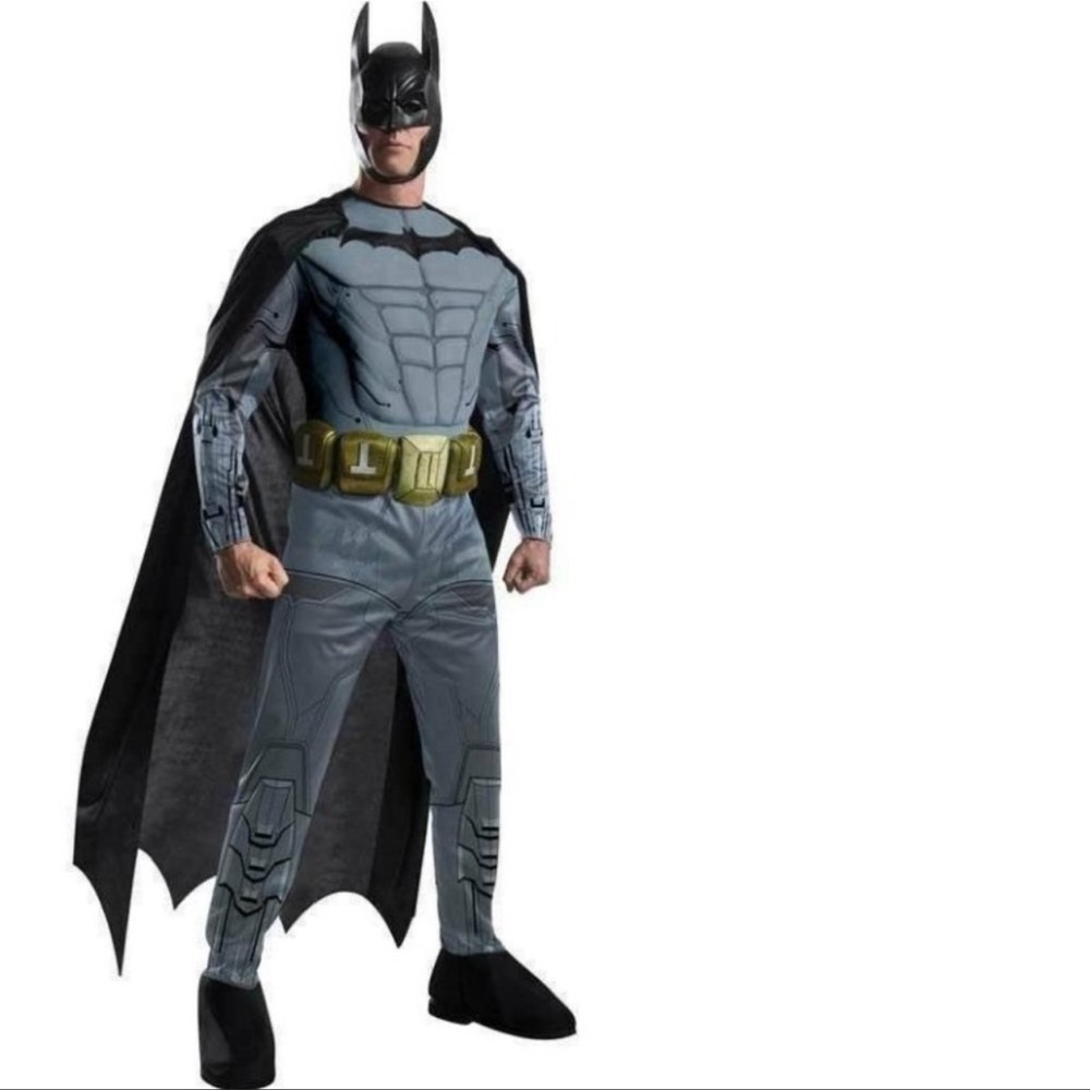 Men’s Adult Batman Muscle Chest 4-Pc Halloween Costume XL